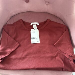 H&M Brick Red Ribbed Tee